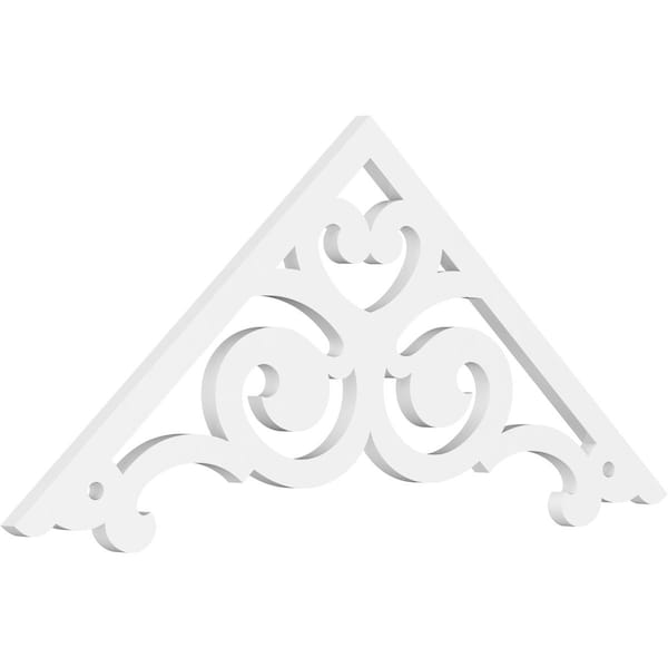 Ekena Millwork Pitch Hurley Architectural Grade PVC Gable Pediment, 48"W x 20"H x 1"P (10/12) GPP048X020X100HUR - main